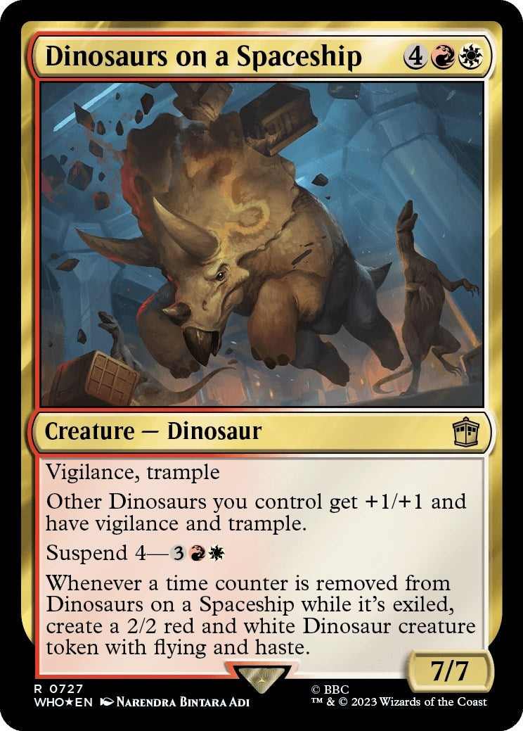 Image for Dinosaurs on a Spaceship (Surge Foil) (727) (Universes Beyond: Doctor Who) - Magic: The Gathering