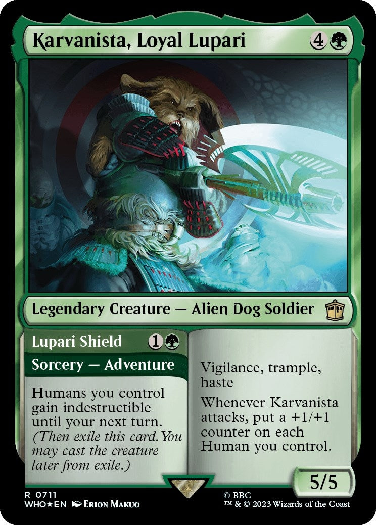 Image for Karvanista, Loyal Lupari (Surge Foil) (711) (Universes Beyond: Doctor Who) - Magic: The Gathering