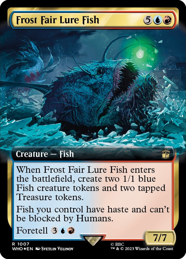 Image for Frost Fair Lure Fish (Extended Art) (Surge Foil) (1007) (Universes Beyond: Doctor Who) - Magic: The Gathering
