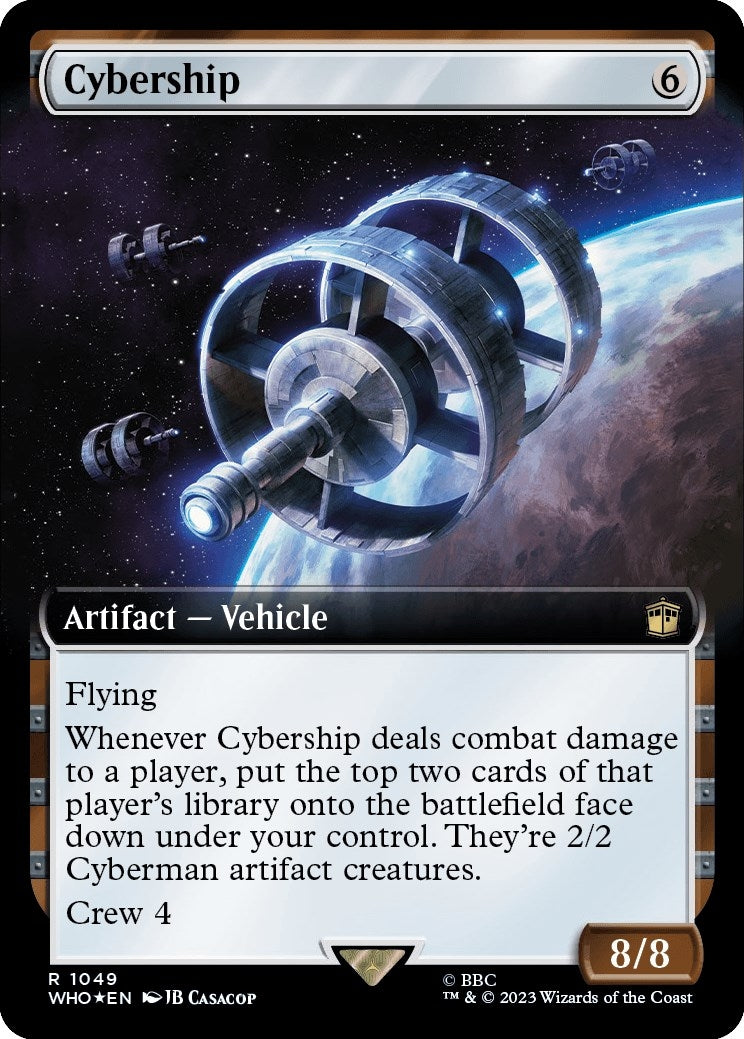 Image for Cybership (Extended Art) (Surge Foil) (1049) (Universes Beyond: Doctor Who) - Magic: The Gathering