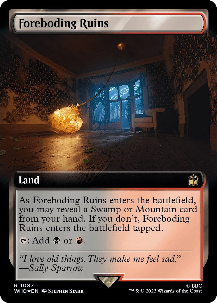 Image for Foreboding Ruins (Extended Art) (Surge Foil) (1087) (Universes Beyond: Doctor Who) - Magic: The Gathering