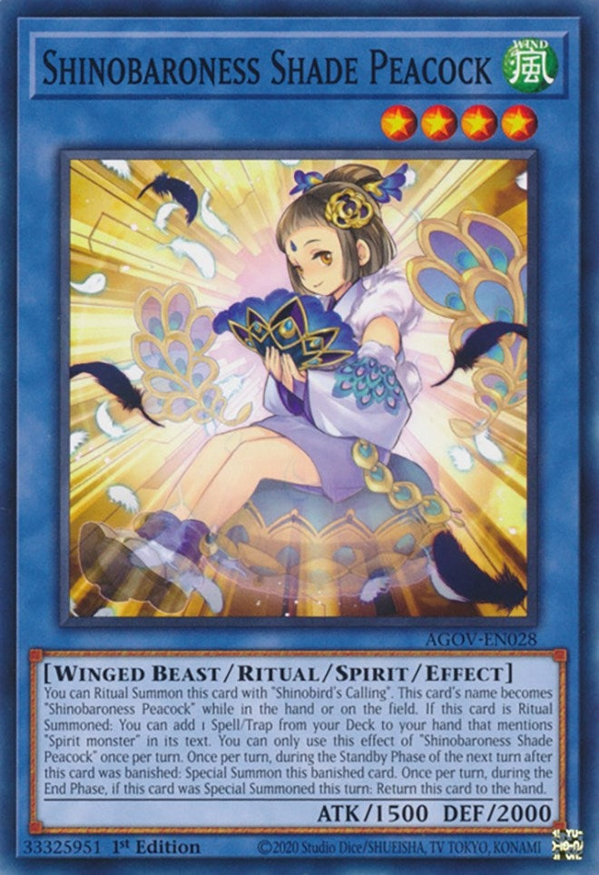 Image for Shinobaroness Shade Peacock (AGOV-EN028) (AGOV) - YuGiOh