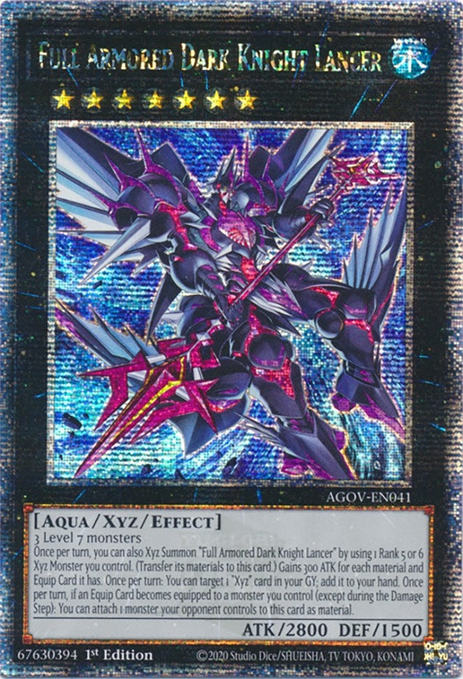 Image for Full Armored Dark Knight Lancer (Quarter Century Secret Rare) (AGOV-EN041) (AGOV) - YuGiOh