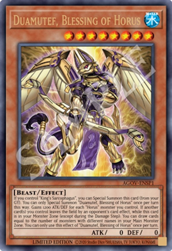 Image for Duamutef, Blessing of Horus (AGOV-ENSP1) (AGOV-ENSP1) (AGOV) - YuGiOh