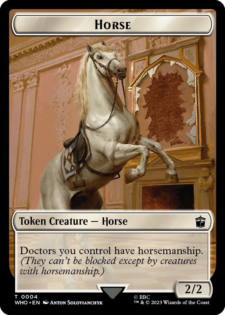 Image for Horse // Soldier Double-Sided Token (4 // 8) (Universes Beyond: Doctor Who) - Magic: The Gathering