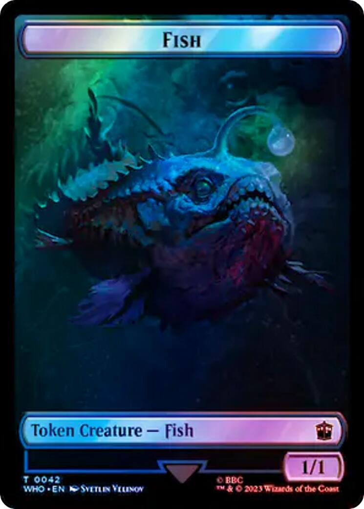 Image for Fish // Alien Salamander Double-Sided Token (Surge Foil) (42 // 48) (Universes Beyond: Doctor Who) - Magic: The Gathering