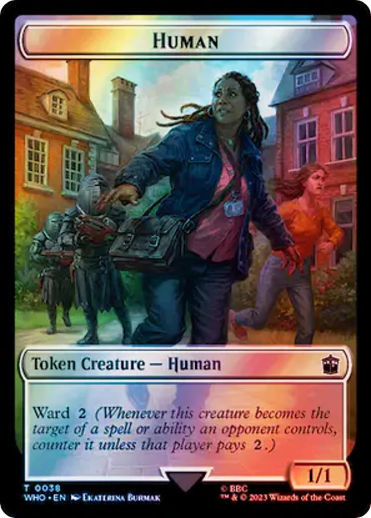 Image for Human (0038) // Food (0059) Double-Sided Token (Surge Foil) (38 // 59) (Universes Beyond: Doctor Who) - Magic: The Gathering