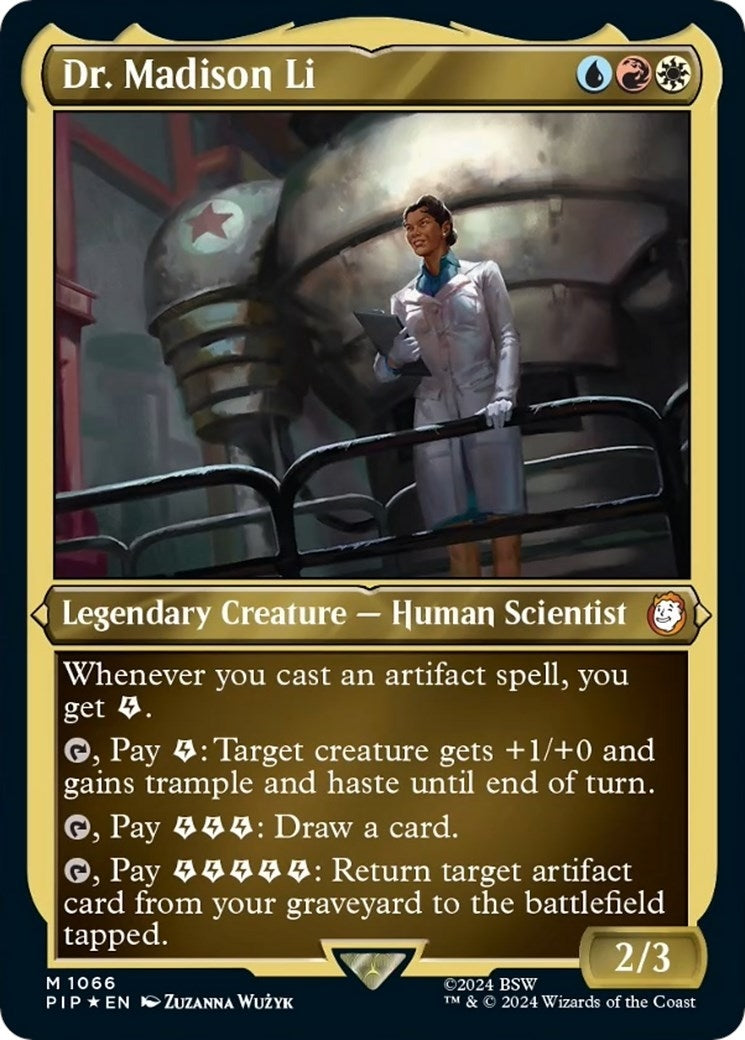 Image for Dr. Madison Li (Display Commander) - Thick Stock (1066) (Universes Beyond: Fallout) - Magic: The Gathering