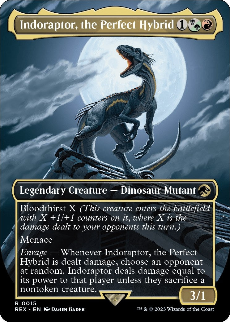 Image for Indoraptor, the Perfect Hybrid (Borderless) (15) (Universes Beyond: Jurassic World Collection) - Magic: The Gathering