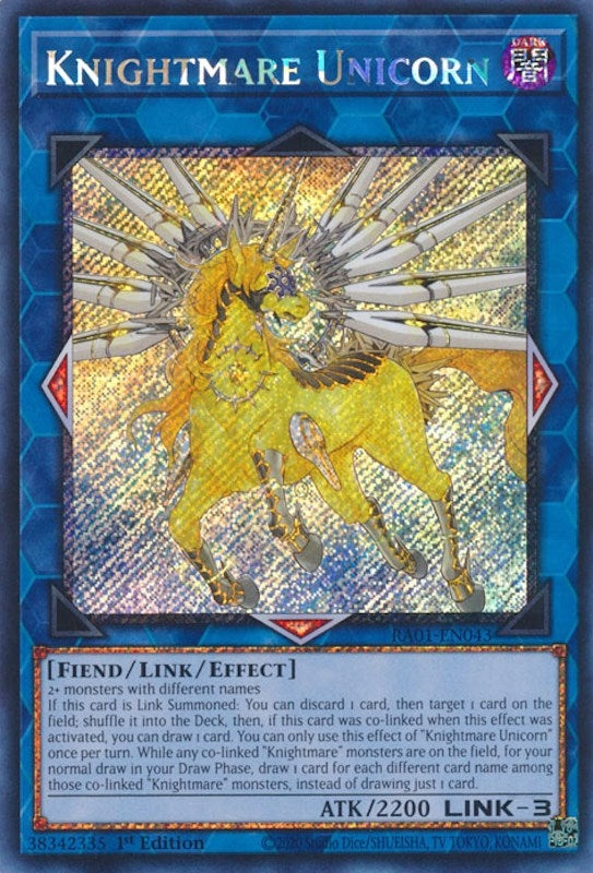 Knightmare Unicorn (Platinum Secret Rare) (RA01-EN043) (RA01)