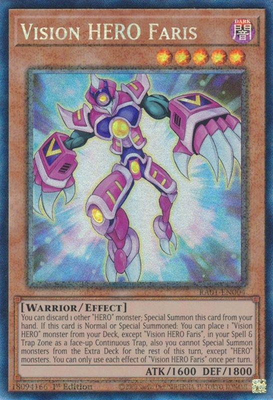 Image for Vision HERO Faris (PCR) (RA01-EN004) (RA01) - YuGiOh