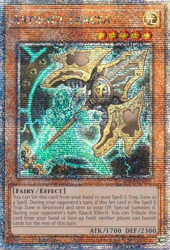 Artifact Lancea (Quarter Century Secret Rare) (RA01-EN006) (RA01)