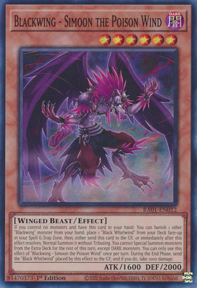 Image for Blackwing - Simoon the Poison Wind (RA01-EN012) (RA01) - YuGiOh
