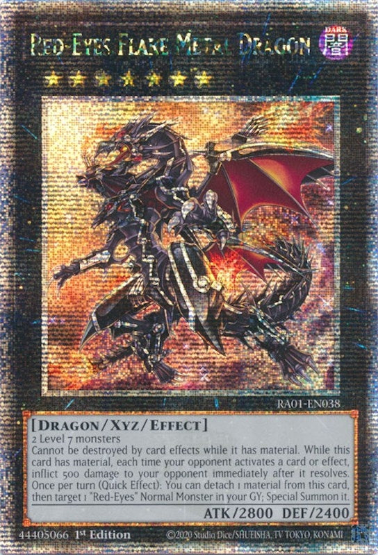 Image for Red-Eyes Flare Metal Dragon (Quarter Century Secret Rare) (RA01-EN038) (RA01) - YuGiOh