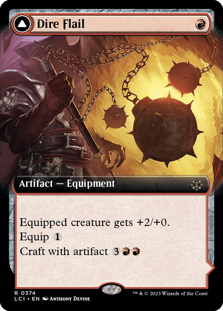 Image for Dire Flail (Extended Art) (374) (The Lost Caverns of Ixalan) - Magic: The Gathering