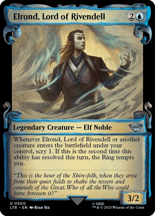 Image for Elrond, Lord of Rivendell (Showcase Scrolls) (500) (Universes Beyond: The Lord of the Rings: Tales of Middle-earth) - Magic: The Gathering