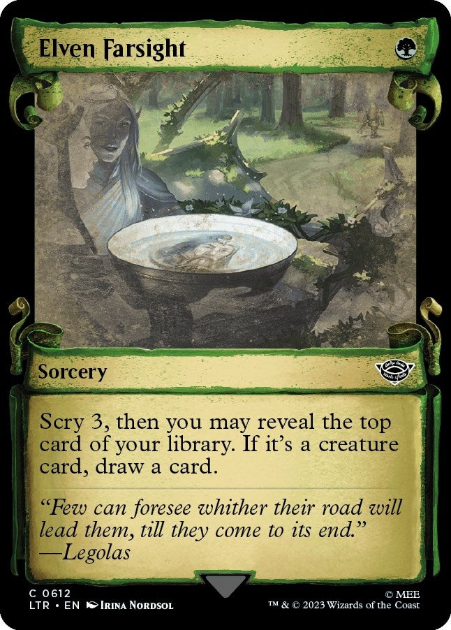 Image for Elven Farsight (Showcase Scrolls) (612) (Universes Beyond: The Lord of the Rings: Tales of Middle-earth) - Magic: The Gathering