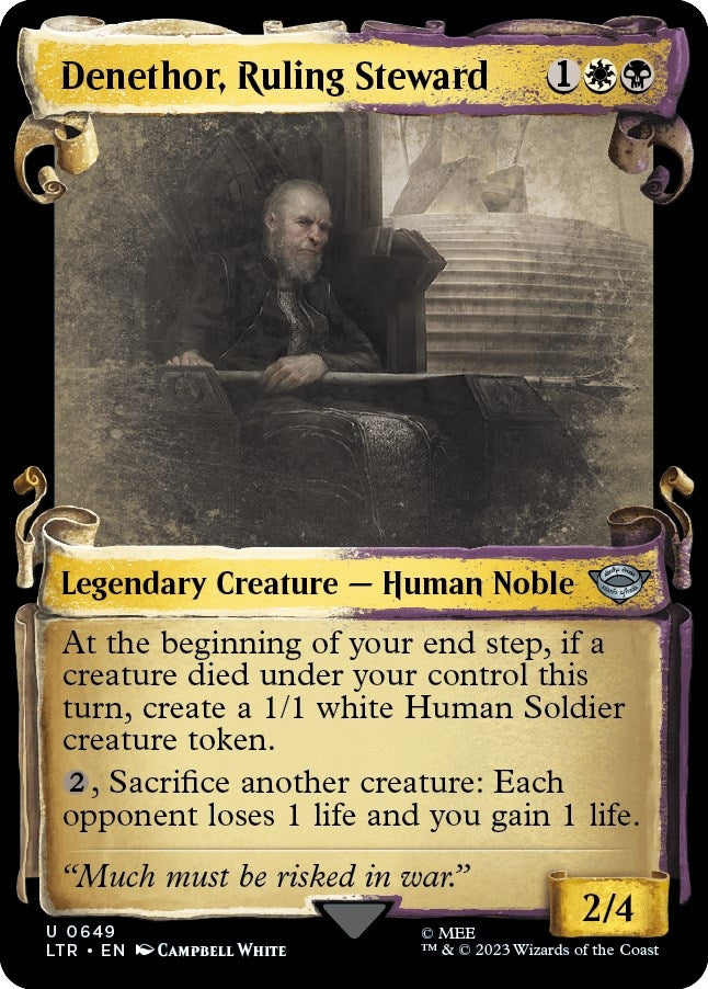 Image for Denethor, Ruling Steward (Showcase Scrolls) (649) (Universes Beyond: The Lord of the Rings: Tales of Middle-earth) - Magic: The Gathering