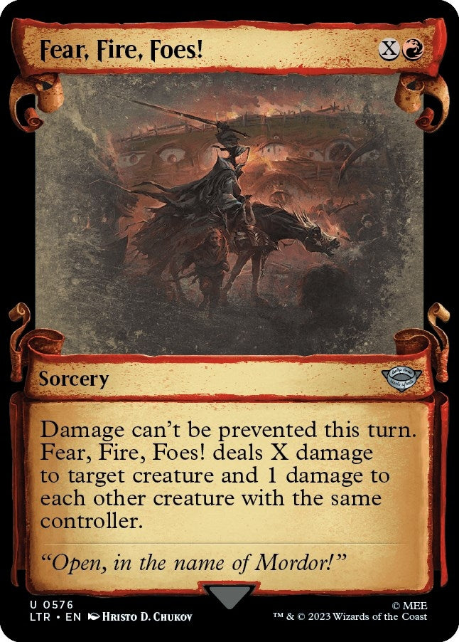 Image for Fear, Fire, Foes! (Showcase Scrolls) (576) (Universes Beyond: The Lord of the Rings: Tales of Middle-earth) - Magic: The Gathering