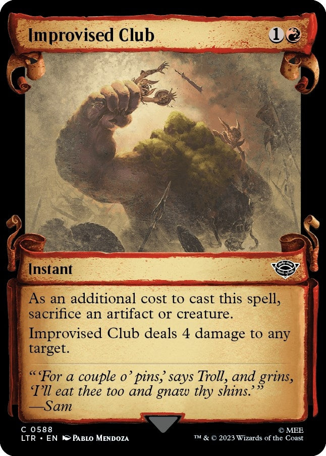 Image for Improvised Club (Showcase Scrolls) (588) (Universes Beyond: The Lord of the Rings: Tales of Middle-earth) - Magic: The Gathering