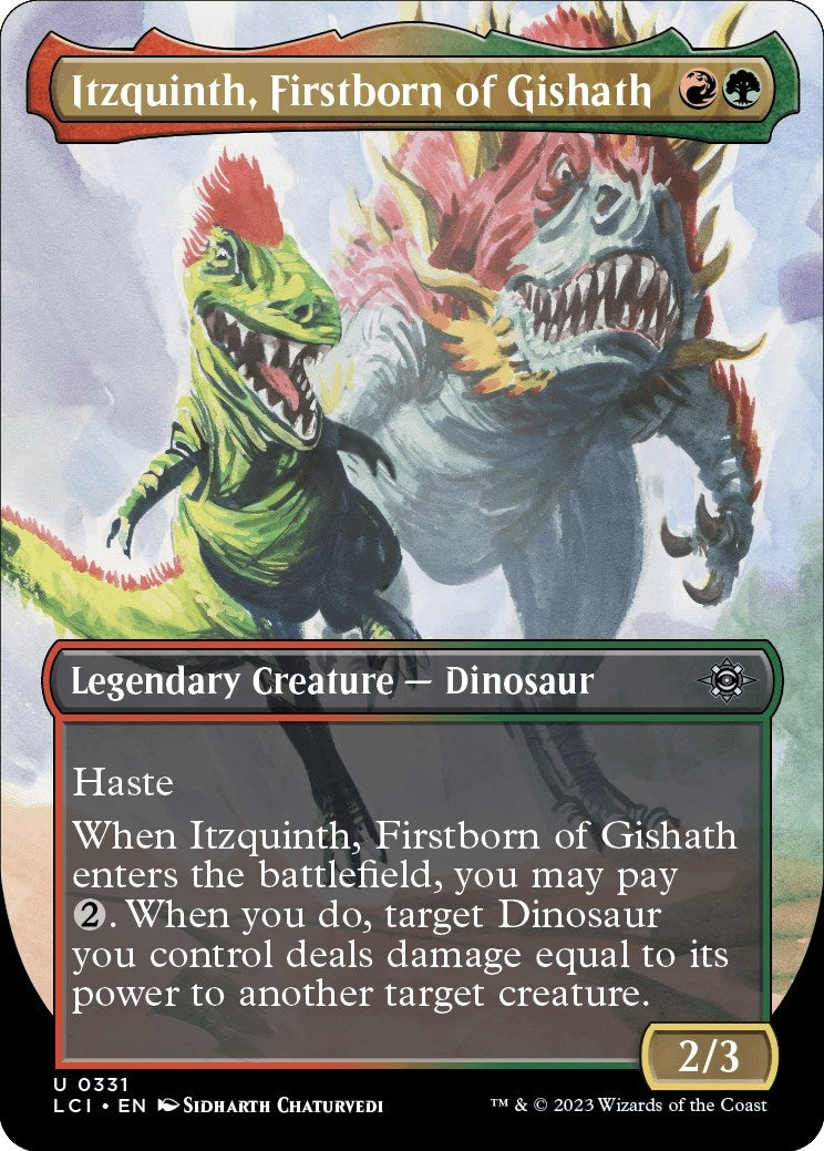 Image for Itzquinth, Firstborn of Gishath (Borderless) (331) (The Lost Caverns of Ixalan) - Magic: The Gathering