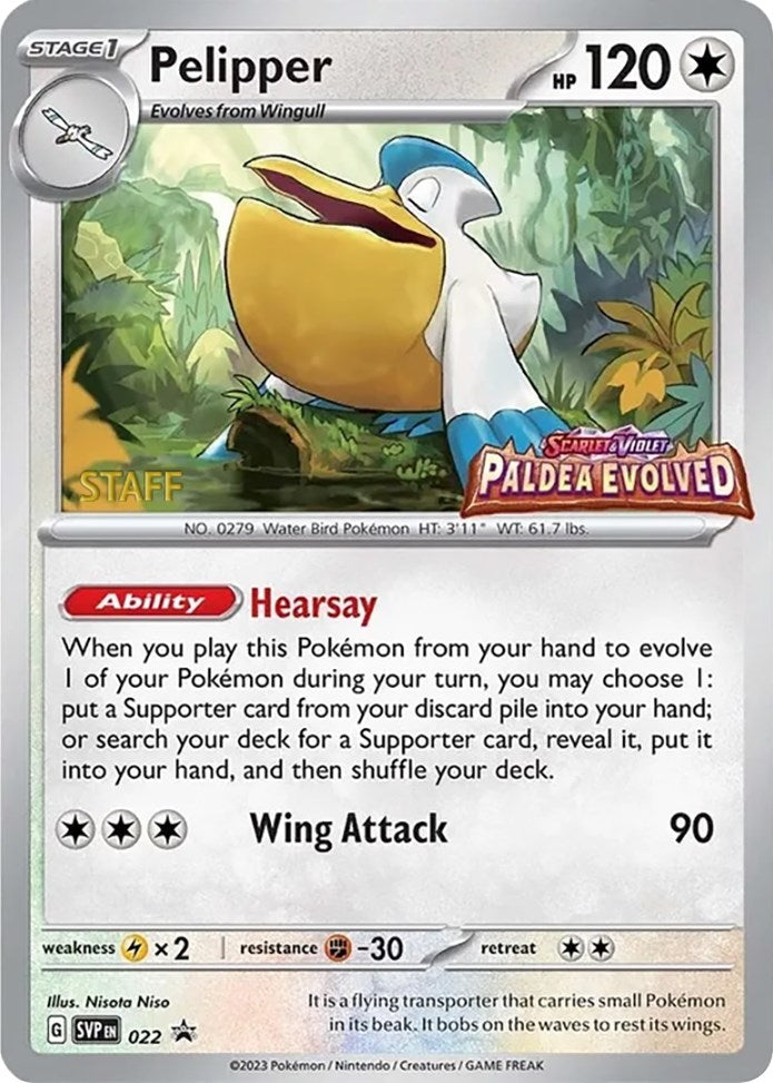 Image for Pelipper - 022 (Prerelease) [Staff] (022) (SVP) - Pokemon