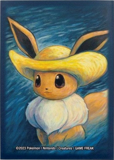 Image for Pokémon Center × Van Gogh Museum: Eevee Inspired by Self-Portrait with Straw Hat Card Sleeves - Card Sleeves