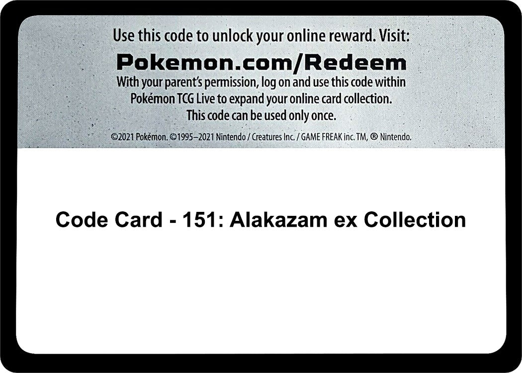 Image for Code Card - 151: Alakazam ex Collection (MEW) - Pokemon