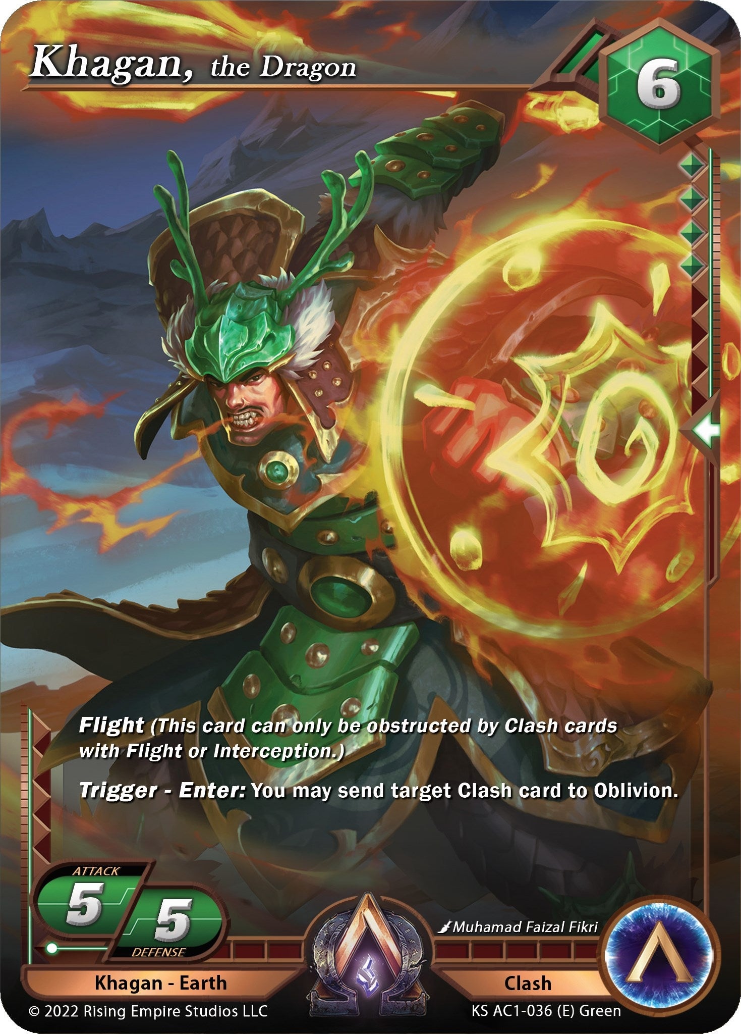 Image for Khagan, the Dragon (KS AC1-036) (The Awakening (Kickstarter)) - Alpha Clash