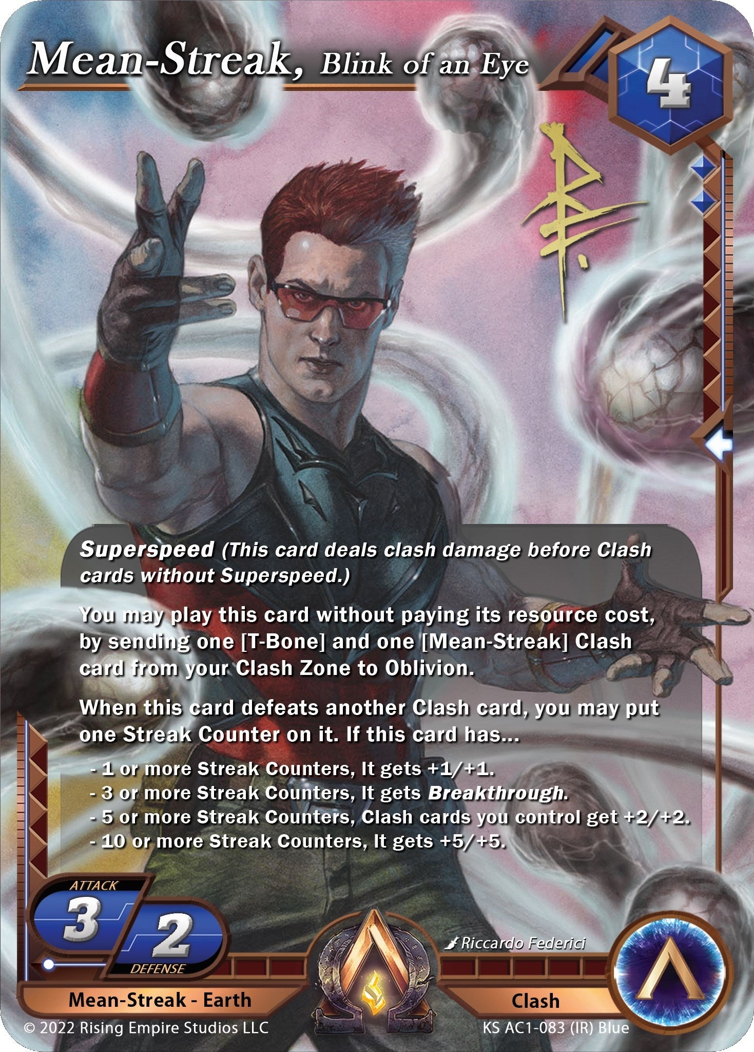Image for Mean-Streak, Blink of an Eye (Iconic Rare) (KS AC1-083) (The Awakening (Kickstarter)) - Alpha Clash
