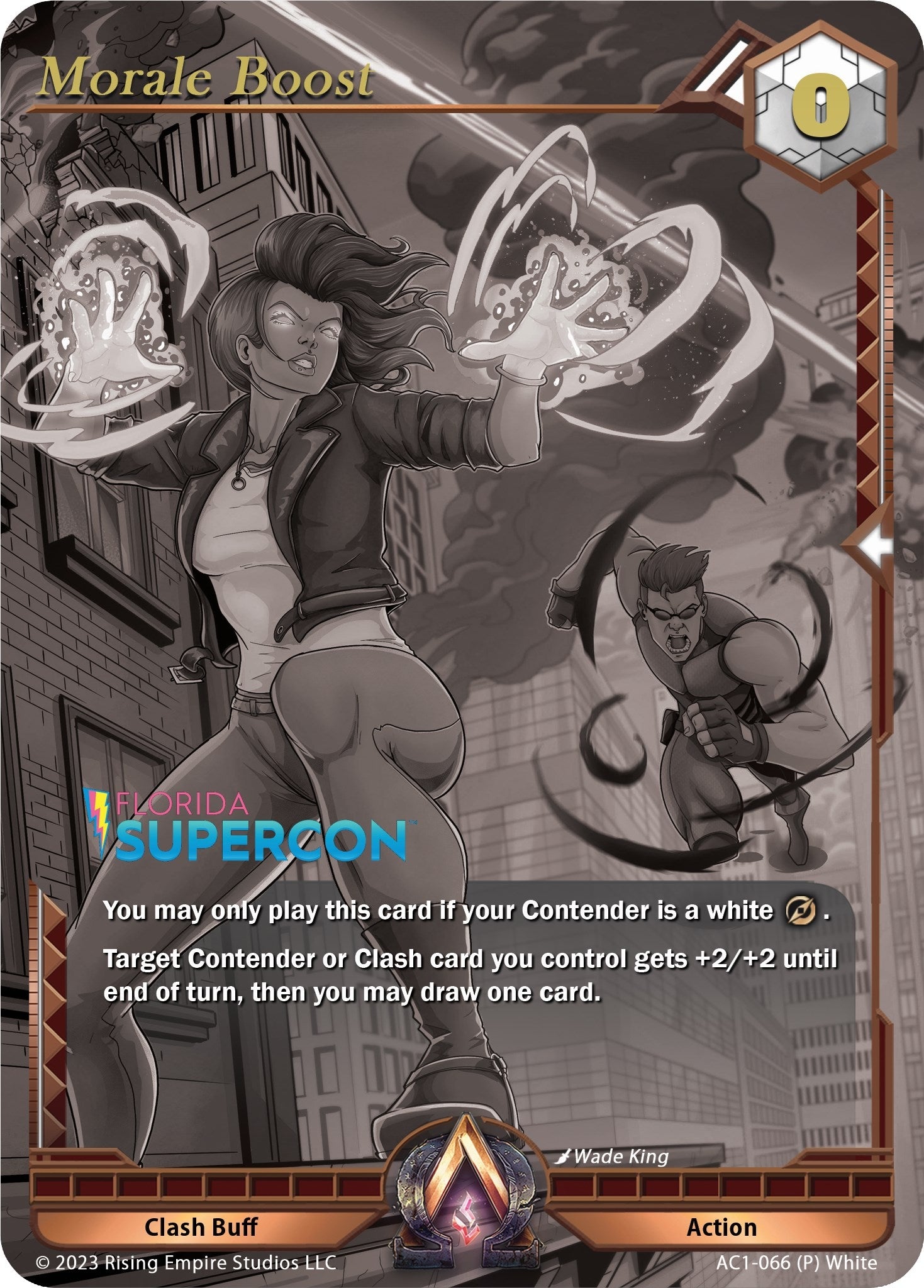 Image for Morale Boost (Supercon Promo) (AC1-066) (The Awakening) - Alpha Clash