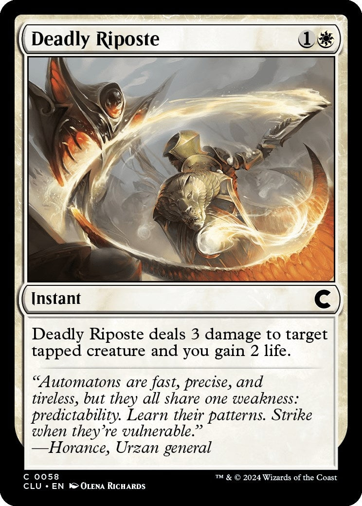 Image for Deadly Riposte (58) (Ravnica: Clue Edition) - Magic: The Gathering