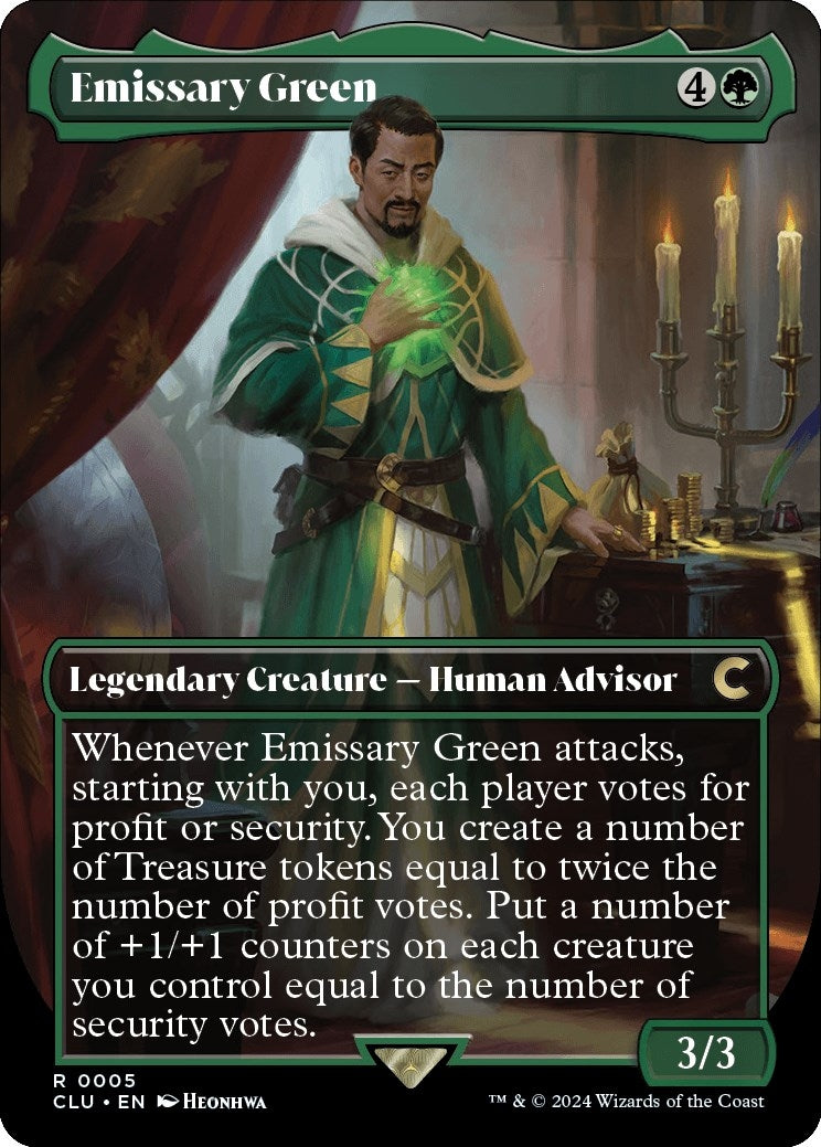 Image for Emissary Green (Borderless) (5) (Ravnica: Clue Edition) - Magic: The Gathering