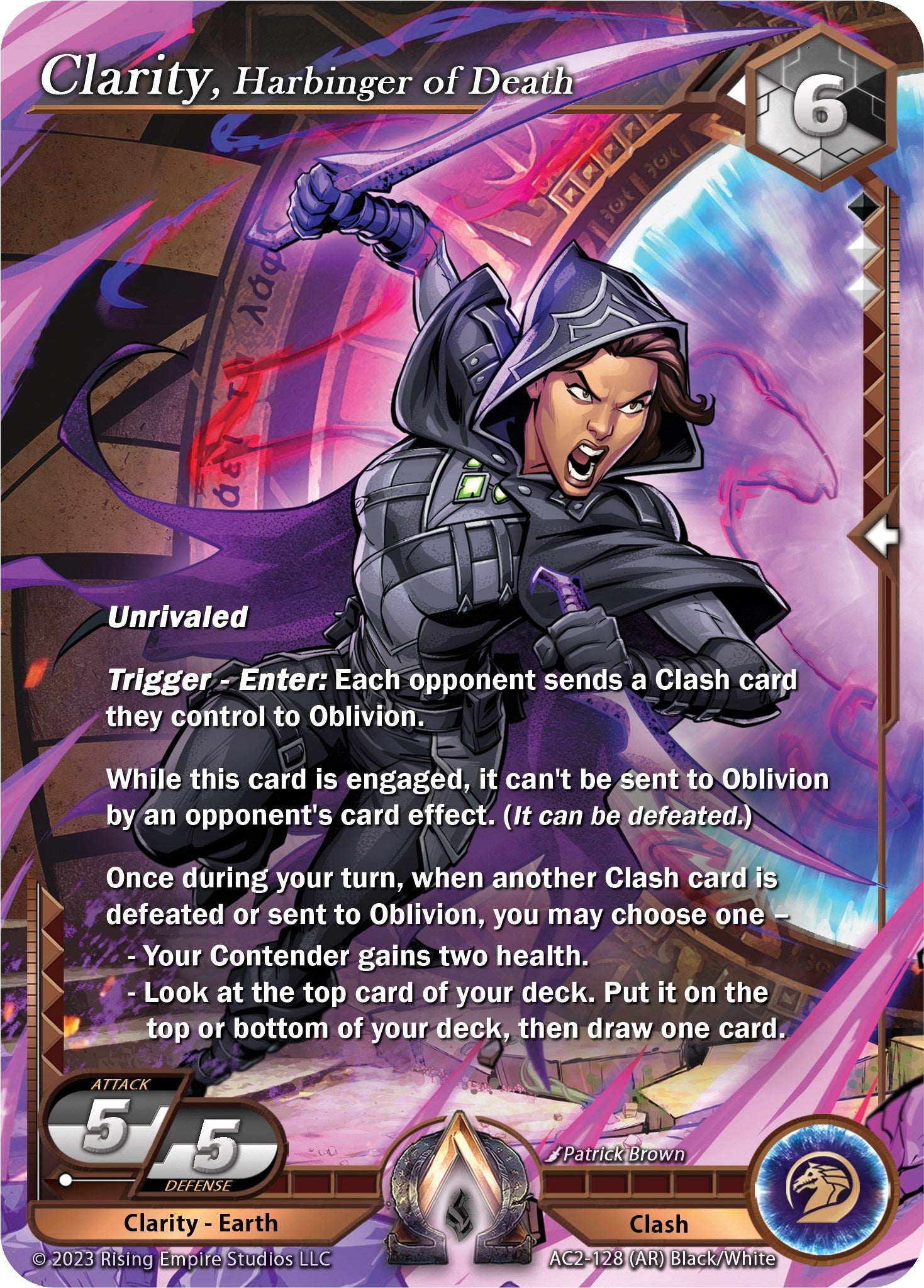 Image for Clarity, Harbinger of Death (Alpha Rare) (AC2-128) (Clashgrounds) - Alpha Clash