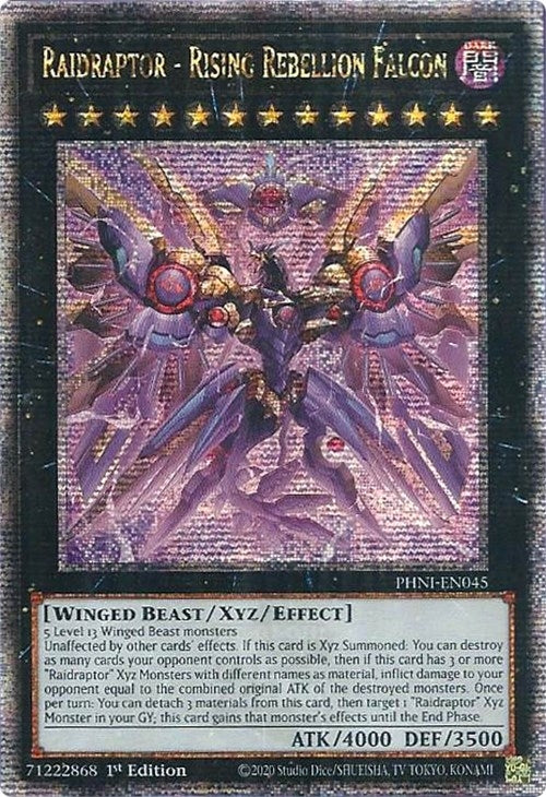 Image for Raidraptor - Rising Rebellion Falcon (Quarter Century Secret Rare) (PHNI-EN045) (PHNI) - YuGiOh