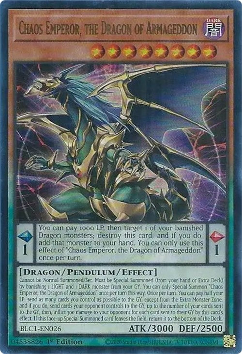 Image for Chaos Emperor, the Dragon of Armageddon (BLC1-EN026) (BLC1) - YuGiOh