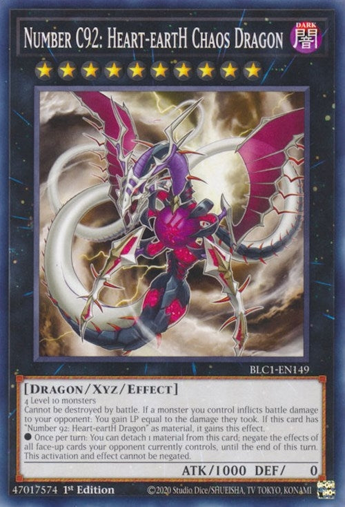 Image for Number C92: Heart-eartH Chaos Dragon (BLC1-EN149) (BLC1) - YuGiOh