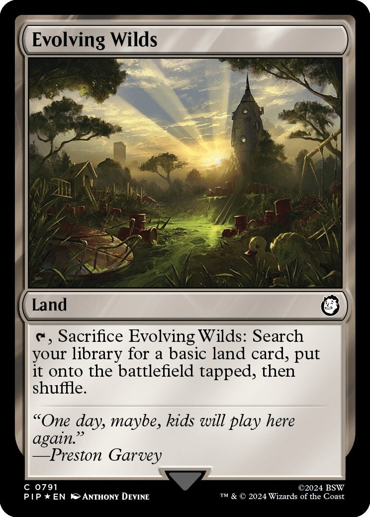 Image for Evolving Wilds (Surge Foil) (791) (Universes Beyond: Fallout) - Magic: The Gathering