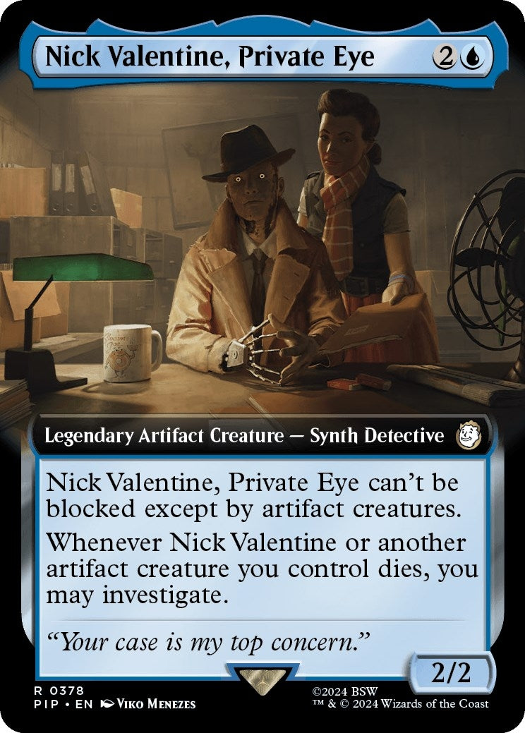 Image for Nick Valentine, Private Eye (Extended Art) (378) (Universes Beyond: Fallout) - Magic: The Gathering