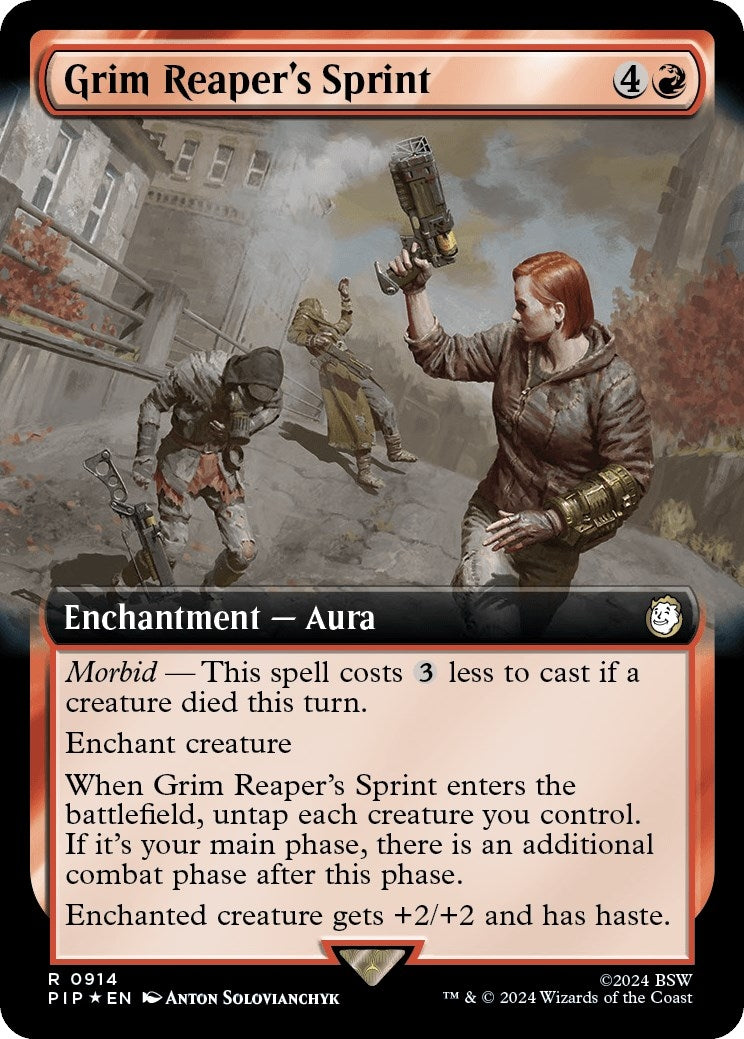 Image for Grim Reaper's Sprint (Extended Art) (Surge Foil) (914) (Universes Beyond: Fallout) - Magic: The Gathering