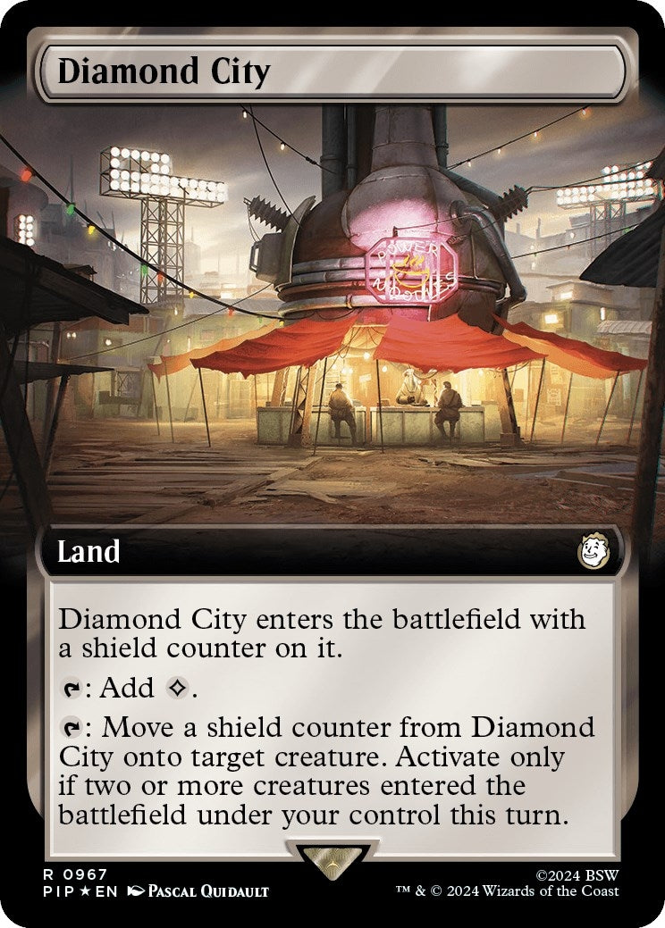 Image for Diamond City (Extended Art) (Surge Foil) (967) (Universes Beyond: Fallout) - Magic: The Gathering