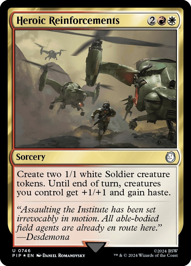 Image for Heroic Reinforcements (Surge Foil) (746) (Universes Beyond: Fallout) - Magic: The Gathering