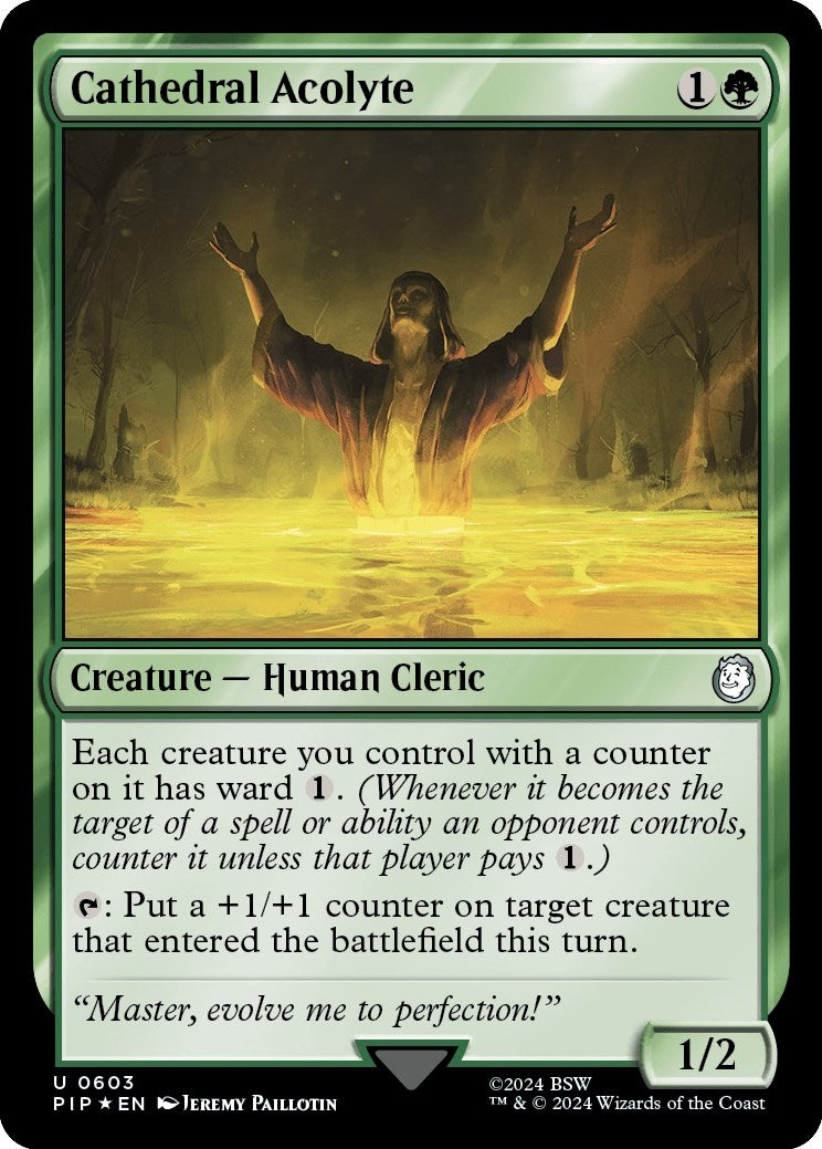 Image for Cathedral Acolyte (Surge Foil) (603) (Universes Beyond: Fallout) - Magic: The Gathering