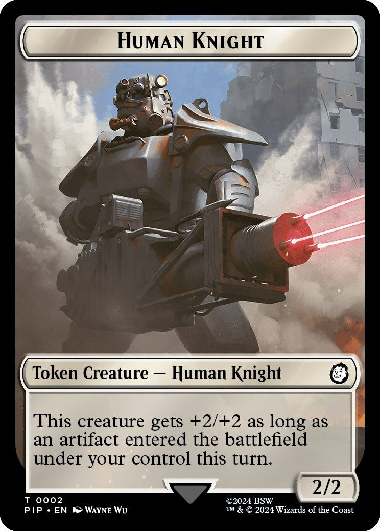 Image for Human Knight // Copy Double-Sided Token (2 // 1) (Universes Beyond: Fallout) - Magic: The Gathering