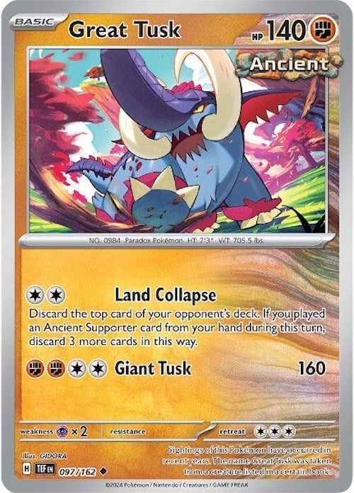 Image for Great Tusk (097/162) (TEF) - Pokemon