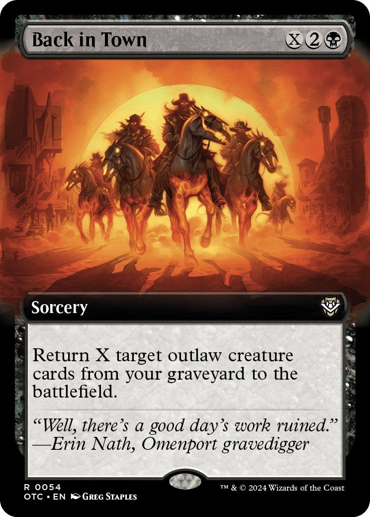 Image for Back in Town (Extended Art) (54) (Outlaws of Thunder Junction) - Magic: The Gathering