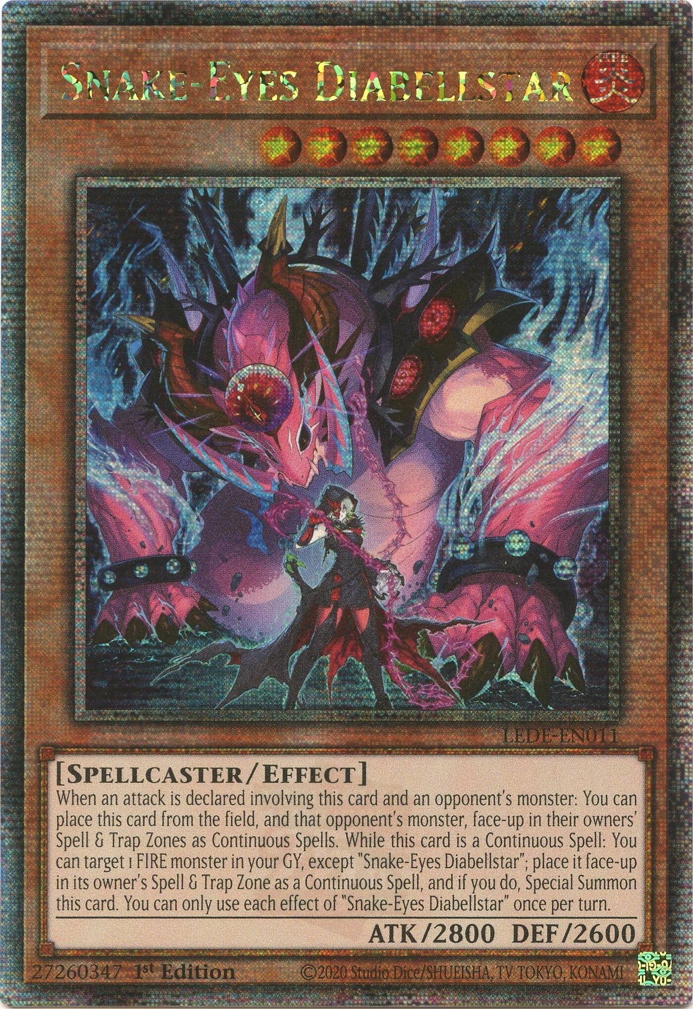 Image for Snake-Eyes Diabellstar (Quarter Century Secret Rare) (LEDE-EN011) (LEDE) - YuGiOh
