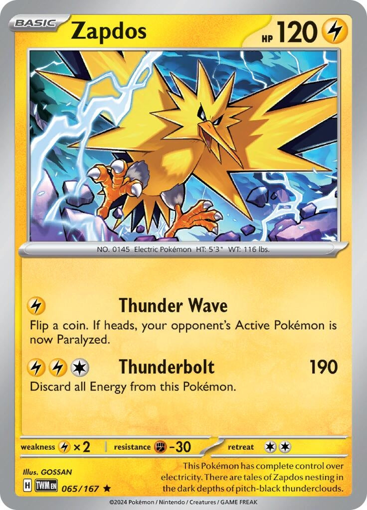 Image for Zapdos (065/167) (TWM) - Pokemon