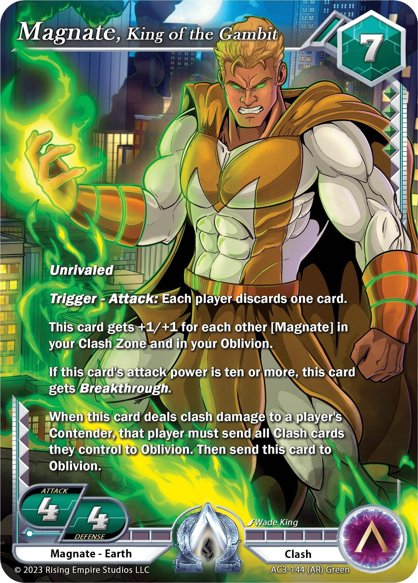 Image for Magnate, King of the Gambit (Alpha Rare) (AC3-144) (Unrivaled) - Alpha Clash