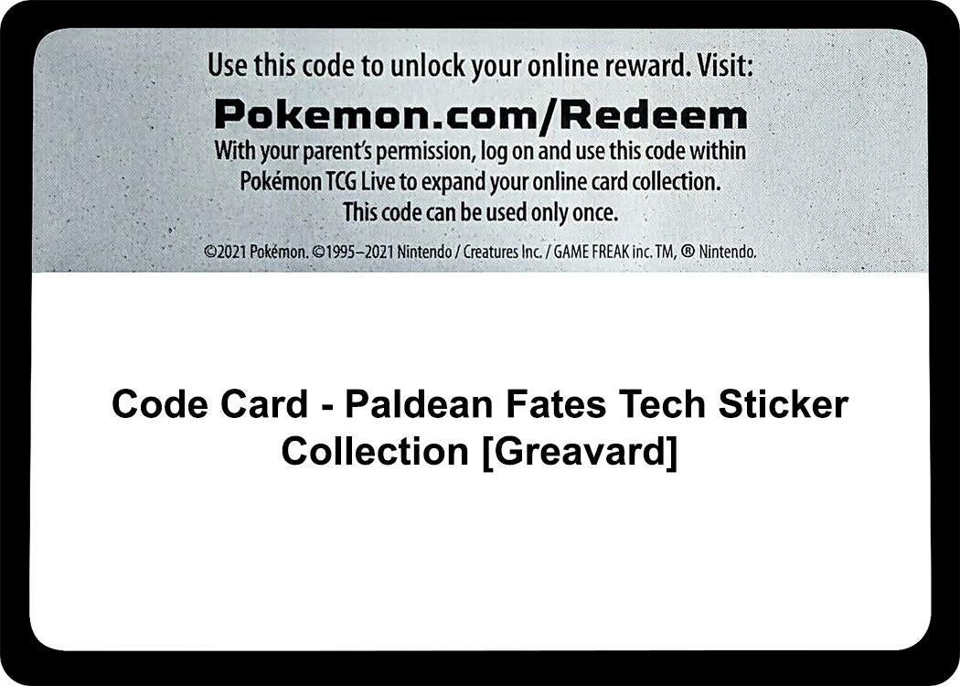 Image for Code Card - Paldean Fates Tech Sticker Collection [Greavard] (PAF) - Pokemon